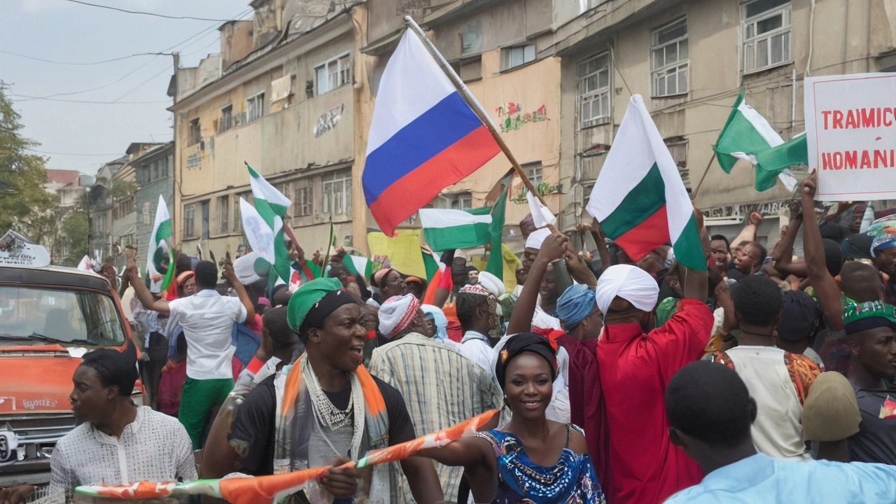 Nigerians' Display of Russian Flag Causes National Uproar as Government Labels It Treason